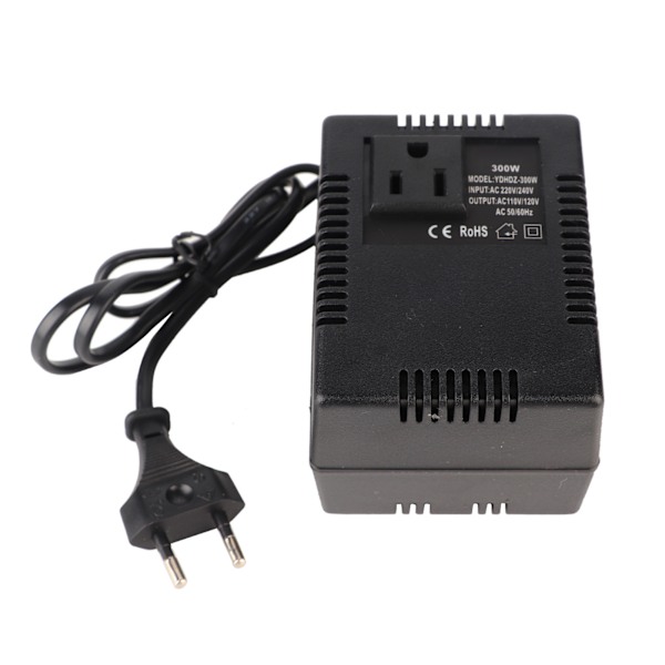 300W Strømtransformator Spenningsomformer AC 220V til 110V EU-kontakt