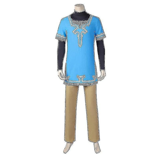 Spellegenden Link Cosplay för Vuxna och Barn - Tears of the Kingdom Kostym Komplett Set Man Halloween Karnevaldräkt - WELLNGS Med Peruk With wig 150