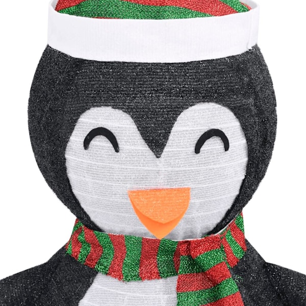 vidaXL Koristeellinen pingviini LED-valoilla, ylellinen kangas, 120 cm