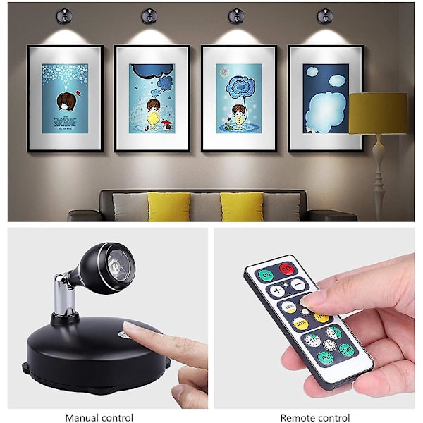 Trådlös Spotlight för inomhusbruk, Batteridriven Accentbelysning för Konstverk, LED Vägglampa med Wi-Fi