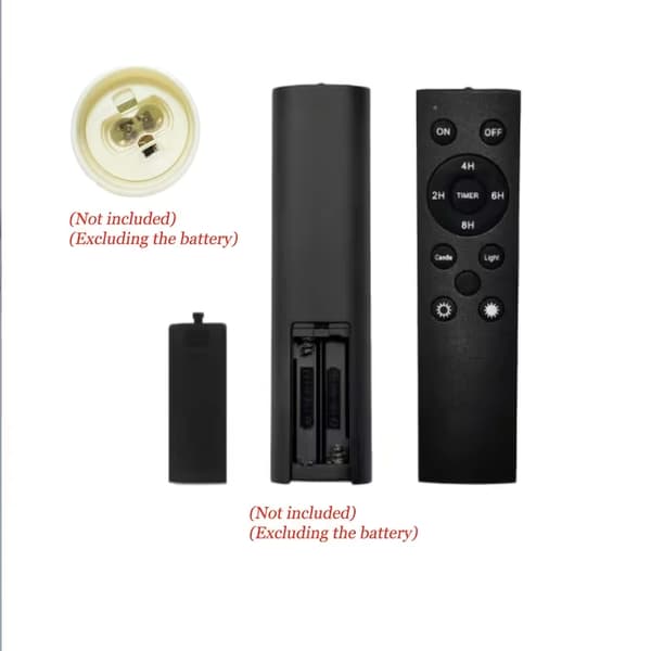 Flammefrie LED-lys med fjernkontroll, timer og dimming for borddekorasjon 3pc BlkPurp+Rem