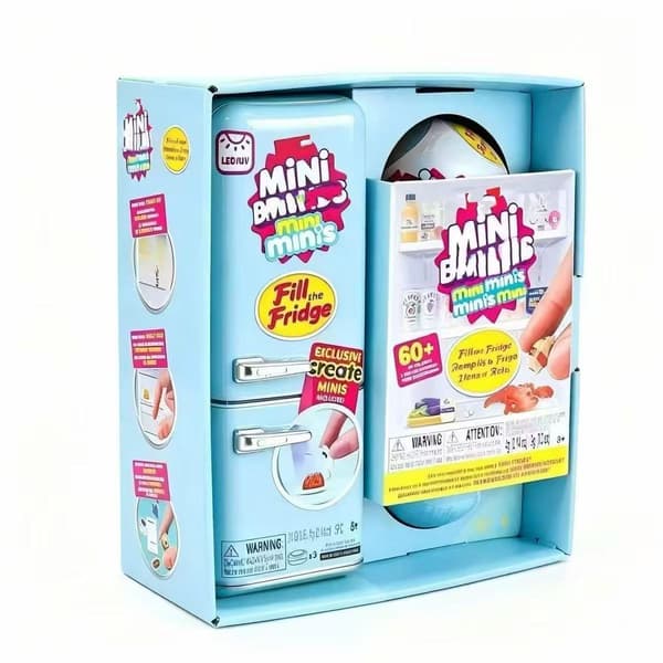 [zd]Minikylskåp + 2 kapslar, Fyll kylskåpet-set, Mini Brands