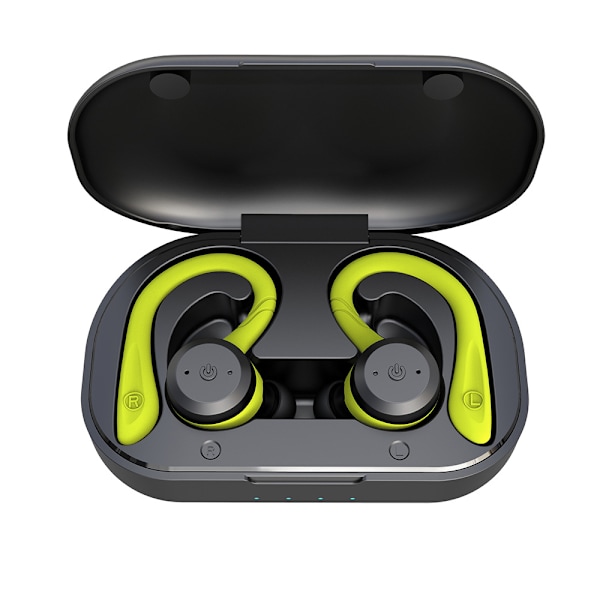 20 timers spilletid Vanntette Bluetooth-hodetelefoner Dual Wear Trådløse sportshodetelefoner Tws Ipx7-hodetelefoner Stereo green
