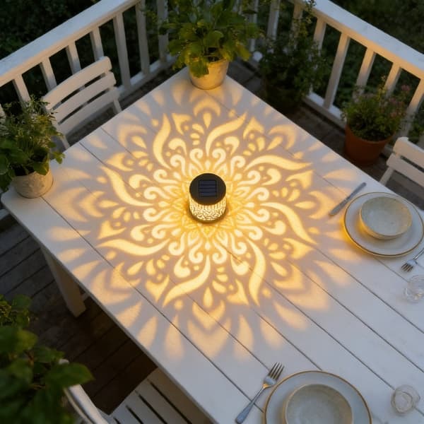 Solar Væglampe Mandala Mønster LED til Have Terrasse Trapper Gårdhave Not provided 1-Pack Solar