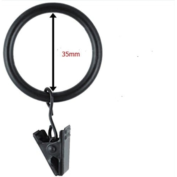 35 mm halkaisijaltaan monikäyttöiset verhonipistimet verhorenkaat, musta-X71-