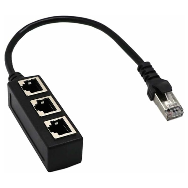 RJ45 Netværk 1 til 3 Port Ethernet Adapter Adapterkabel Netværkskabel Splitter