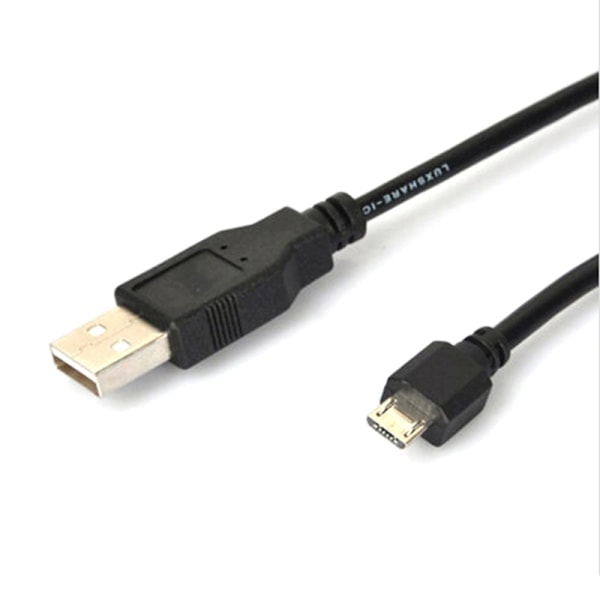 Svart Micro USB-laddnings- och datakabel för Playstation 4 PS4, svart, One Size Black