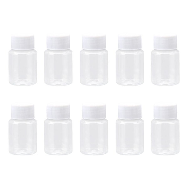 10 stk 50 ml transparente plastflasker Gjenfyllbar tom beholder med lokk Krukker Bokser Krukker(M)
