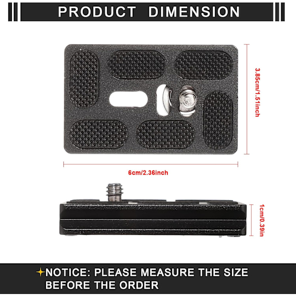 2-delt metall universal hurtigutløserplate med 1/4\" skrue-X71-