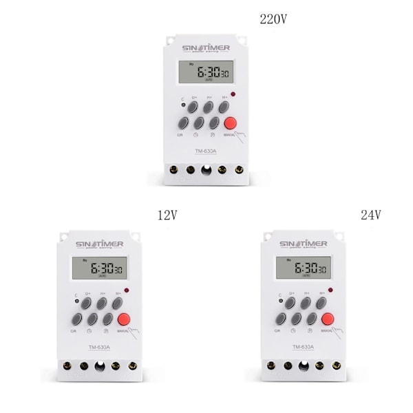 DIN-skena Digital Veckotimer 12V DC Ingång 7 Dagar Programmerbar 24h Timer Switch Tid Relä Utgångsbelastning Hög Effekt 30A