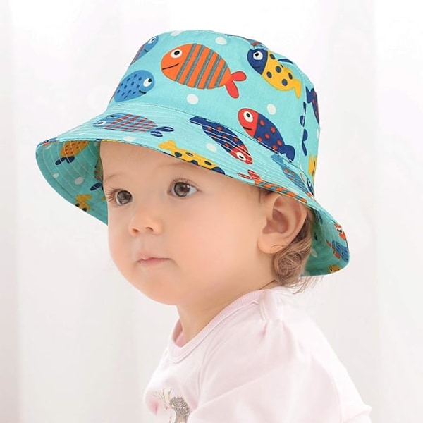 Solhatt baby pojke barnhatt sommarhatt flicka (undervattensvärld)-X71-