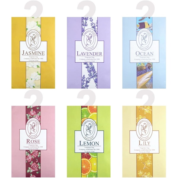 Doftpåsar, 6-pack, naturligt slipmedel, lavendelpåsar, hängande garderobsfräschare-X72-