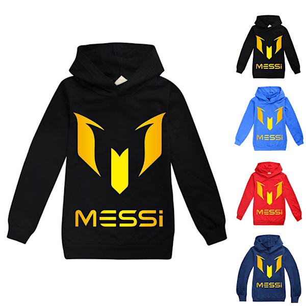 Messi Hoodie Fotball Superstjerne Jenteklær Barn Mote Gutter Messi Hoodie Svart