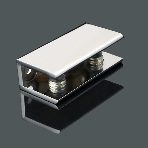 Glasklemme Glashylde Konsol Vægbeslag Dørhængsel, 8-12mm Tykkelse Adaptivt Glas, Rustfrit Stål Poleret Overflade, 2 stk, EBL2012-2P 56 x 27mm-FQ5-
