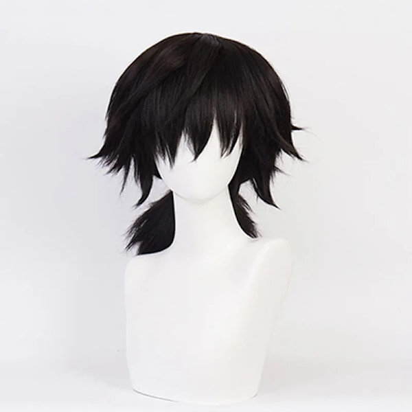 Mub- Fitspi Anime Demon Slayer Kimetsu No Yaiba Tomioka Giyuu Cosplay Kostume Sæt Uniformer Kostumer Børn Voksen Fest Paryk Wig XXL