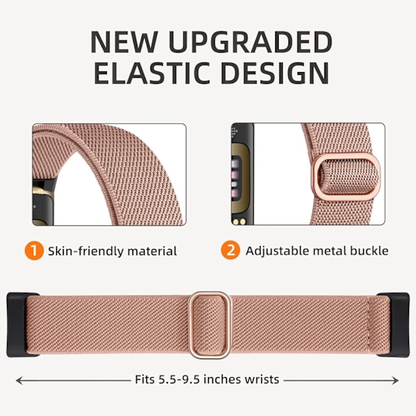 4-pack band för Fitbit Charge 5 - Mjukt andningsbart sportarmband - WELLNGS
