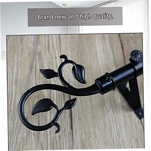 4 stk Gardin Dekorative Ender Hoder Kepsar Stangsett Svart Gardinstang svart black
