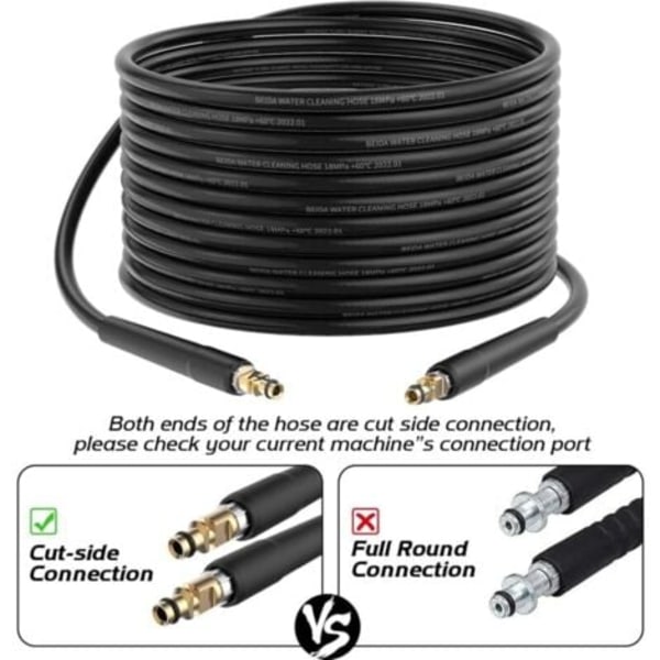 15 m slange til Kärcher højtryksrenser, fleksibel til Kärcher højtryksrenser, højtryksslange til Kärcher K2 K3 K4 K5 K6 K7 Quick connection