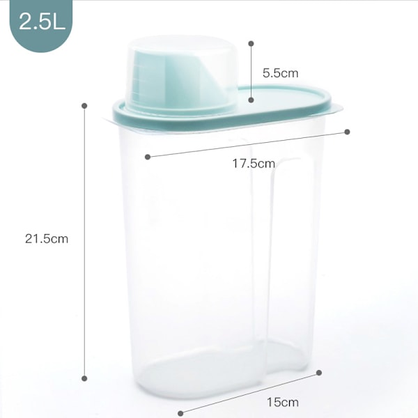 Pyykinpesuaineen säilytyslaatikko kannella, muovipurkki, luova kotitalousastia, erikoislaatikko pyykinpesuaineelle, säilytysämpäri Nordic Green 2.5L-FQ2- Nordic Green 2.5L 1