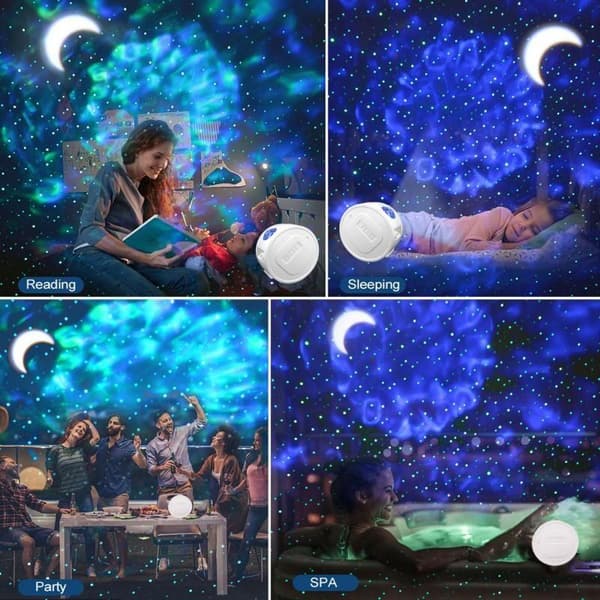 Stjerneprojektor LED Natlampe Stjernelampe Lampe multifärg multicolor