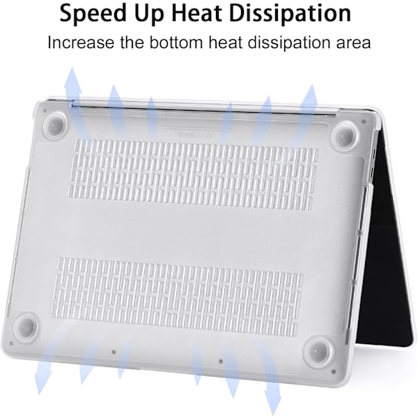 Fodral kompatibelt med Macbook Air 13 tum M1 A2337 A2179 A1932, släppt 2021-2018 Frostat Klart