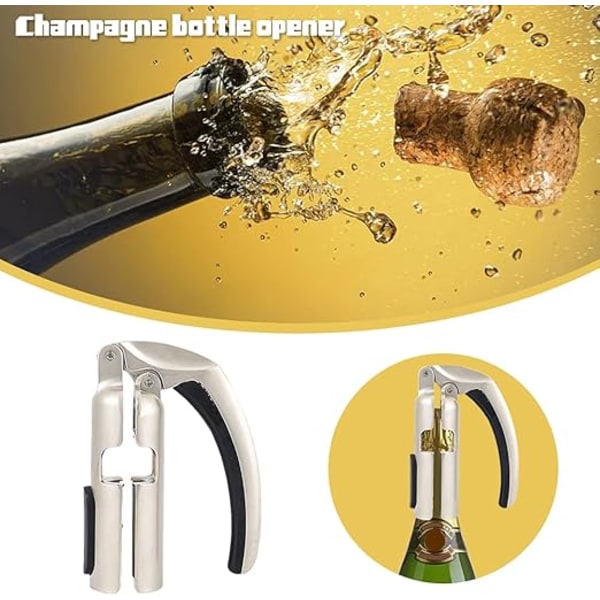 1 stk sølv champagne-korkproptrækker, mousserende vinkorkproptrækker, bar