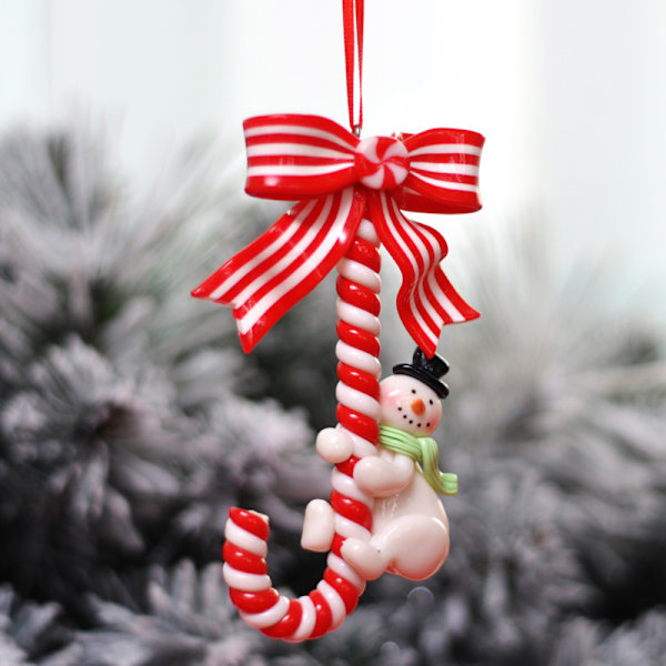 3-pack jultomte snögubbe hängande godis sockerrör båg prydnader för jul