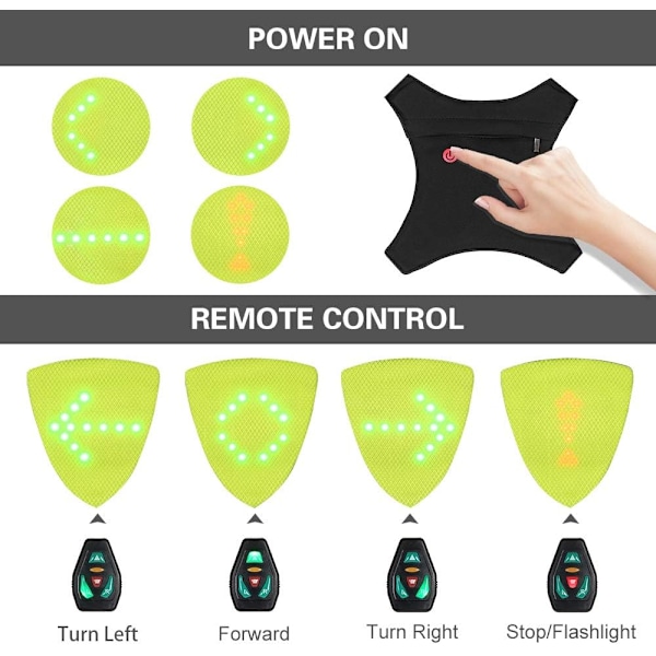 USB Reflexväst med LED-indikatorlampa, Fjärrkontroll-X71-