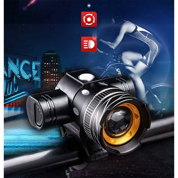 5000 lumen cykellygte, genopladelig forlygte, vandtæt, høj lysstyrke, LED-cykellygte, 6 timers mountainbike, sikkerhedspendling, lommelygte-X72-
