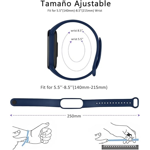 Armband till Xiaomi Mi Band 5/6, Klassiska och färgglada mjuka silikonarmband som ersättning för Amazfit Band 5.