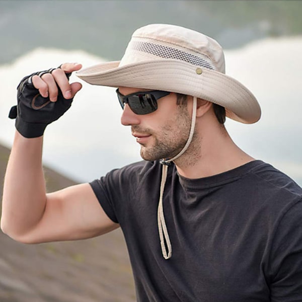 Solhatt herr UV-skydd safarihatt sommar utomhus fiskehatt buskehatt-FQ5-