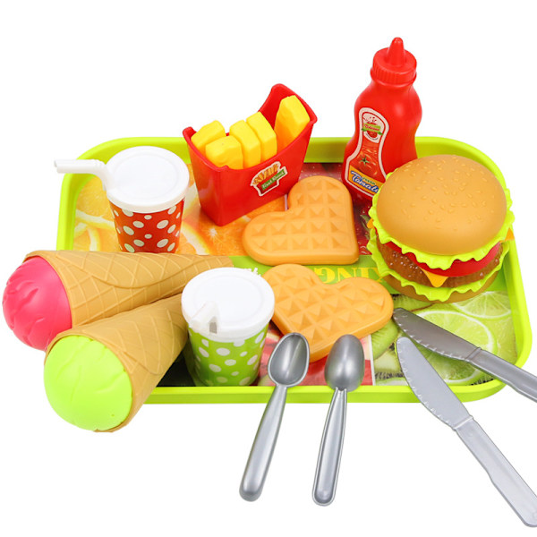 Barnköksleksaker Mat Leksak Matlagning Hamburger Pedagogiskt Set Rollspel