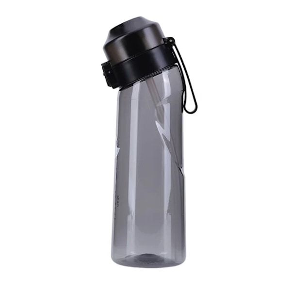 Smaksatt Vattenflaska med 7 Pods Air Water Up Flaska Frostat Svart 650ml Air Startup Set Vattenkopp för Camping Sport