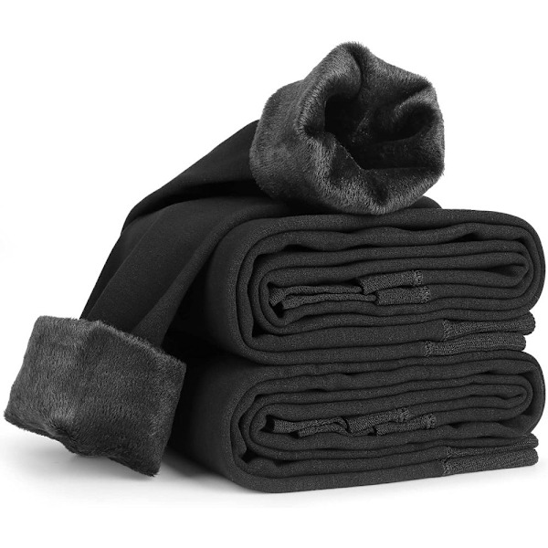 Aiglam damtermikleggings, 2 par damvinterleggings, supervarma fleece ogenomskinliga tightsleggings