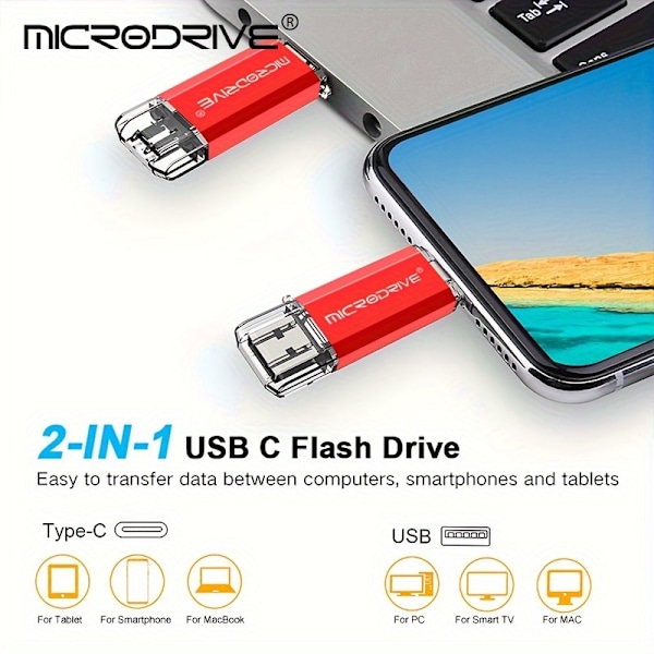 Microdrive 128GB 64GB 32GB 16GB 8GB 4GB USB Type C Høj Hastighed USB Flash Drive OTG Pen Drive Type-C