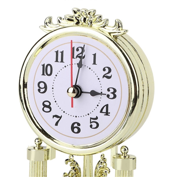 Table Clock, Antique European Retro Style Living Room Silent Clock, Battery Operated for Table, Bedroom, Bedside Table, Living Room, Room Decoration, (FMY)