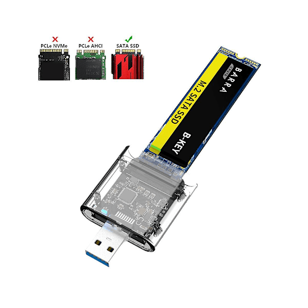 M.2 SSD-fodral M.2 till USB 3.0 5Gbps Hög Hastighet SSD-hölje för SATA M.2 NGFF SSD 2242 2260 2280mm Ca