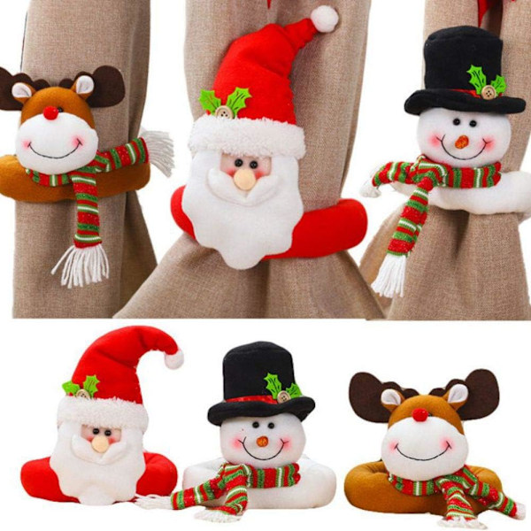 Jul gardin spänne spänne Jultomte snögubbe ornament-X71-