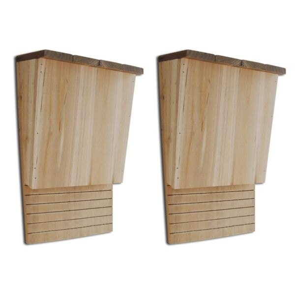 vidaXL Flagermusekasse, 22 x 12 x 34 cm, 2-pak brown 1650