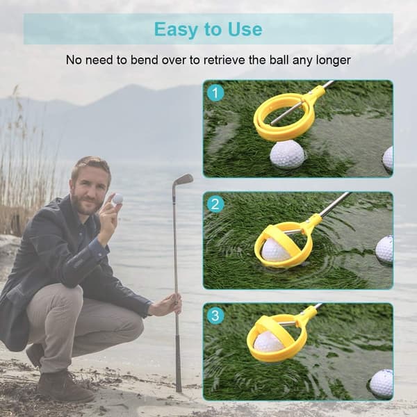 Golf Ball Retriever, Telescopic Golf Ball Picker, Golf Ball Picker Automatic Locking Scoop