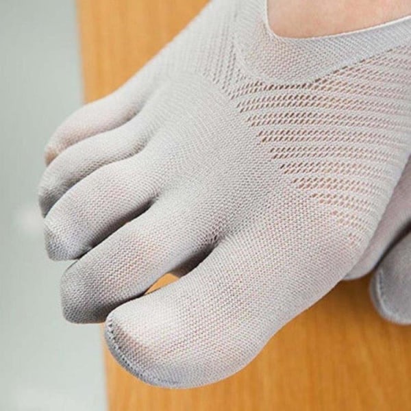 5-pak usynlige tåsokker / fingersokker dame - hvit