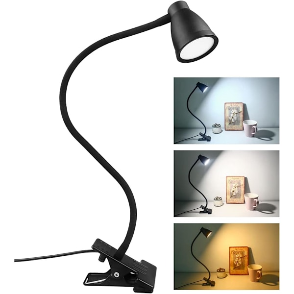 14 LED Klemmelampe, 3 Farger, 5 Justerbar Lysstyrke, USB Be-X71-