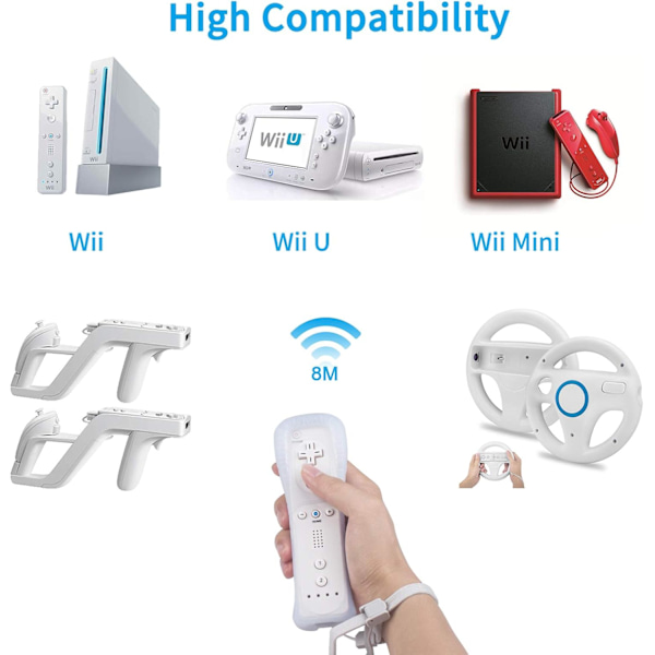 2 WII-kontrollere - Fjernspillkontroller med silikonskall - w-X72-