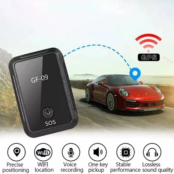 GF09 Mini GPS-paikannin, Magneettinen Mini GPS Reaaliaikainen Pitkä Valmiusaika Seuranta-laite Ajoneuvoille Autolle Henkilölle Koiralle Lemmikkieläimelle