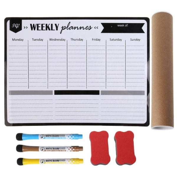 Ugeplanlægger Blød Magnetisk Hvidtavle Køleskabsmagneter Tegning Opslagstavle Påmindelse Memo Pad Kalender