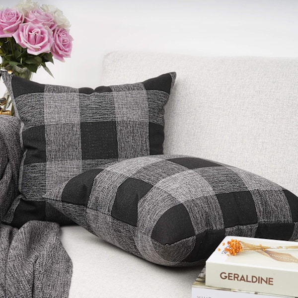 Retro Bondgård Buffalo Tartan Rutig Bomull Linne-X71-