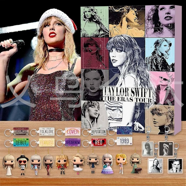 Ny Taylor Swift Julkalender med 24 dockor och nyckelringar - överraskningsblindbox Taylor modell 1 Three-dimensional [doll] Taylor model 1