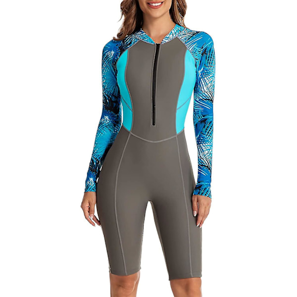 Dame One Piece Boyleg Sportsbadedragter Langærmet Badedragt UV-Beskyttelse Rash Guard Surfing Dykkerdragt Atletisk Badedragt_ll Farve 06-FQ5- Color 06 L