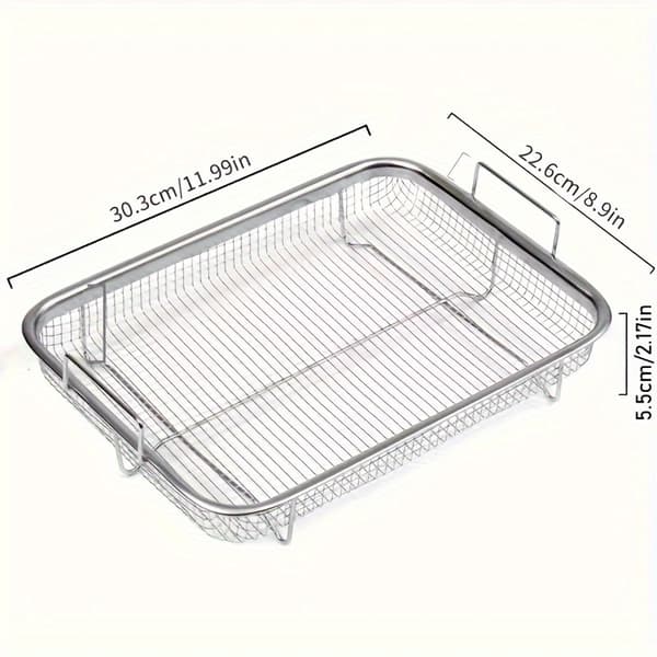 Grillkurv i rustfritt stål for airfryer, stekeovn og utendørs grilling 1pc Solid Color
