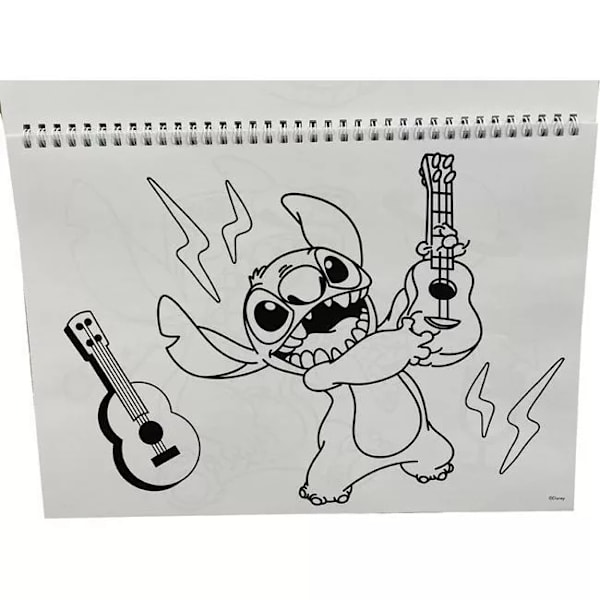 Disney Stitch Ritblock A4 Maalauskirja Tarroilla